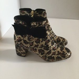 KATE SPADE LEOPARD PRINT LANGLEY BOW BOOTIES